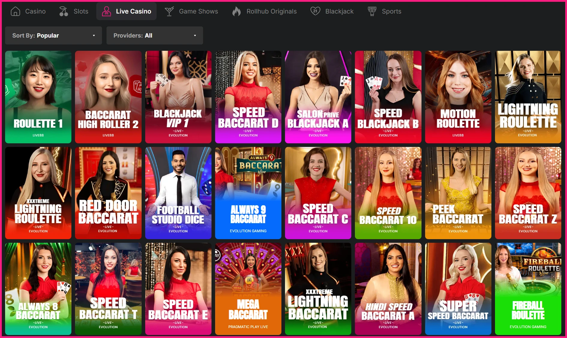 Rollhub Casino Live Casino